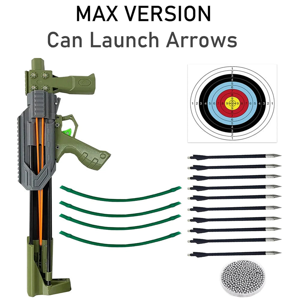 Slingshot rifle LFG-MAX kit with seven broadhead arrows included